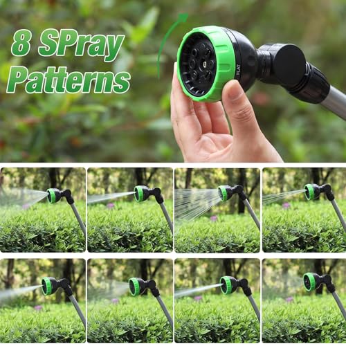 Meanplan 2 Pack Watering Wand, 20 Inch Garden Hose Wand, 8 Spray Patterns