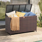 Super Patio 120 Gallon Wicker Outdoor Storage Box w/Waterproof Liner, Brown