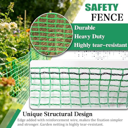 Garden Fence 4 x 30 FT,0.4" Mesh Plastic Fencing,50PCS Zip Ties - size: 4ftx30ft