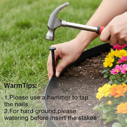 Garden Edging, 110FT x 2" Flexible Plastic Landscape Border with 106 Stakes - style: 110FT