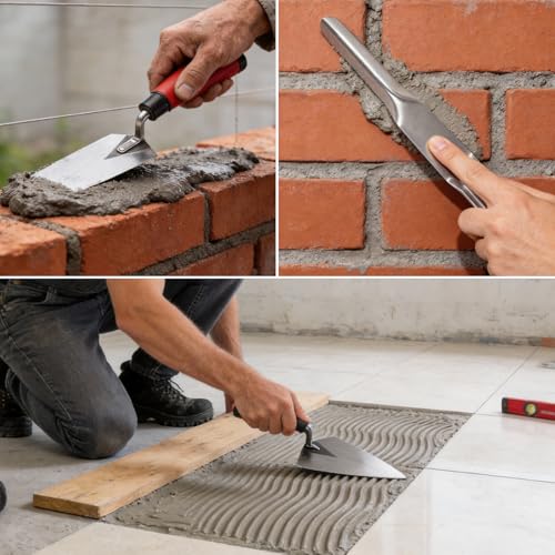6-Pieces Masonry Hand Tool Set, Brick, Pointing, Margin, Tuck Pointing Trowel & Convex Brick Jointer - size: 6pcs