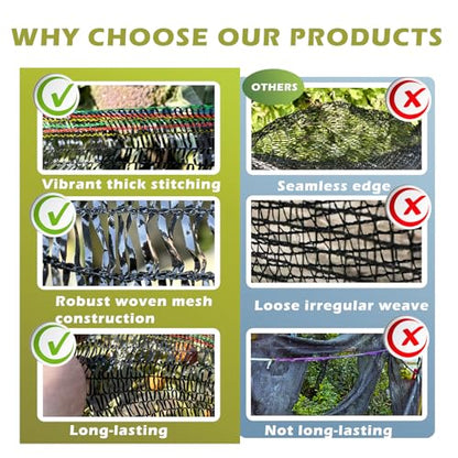 55% Shade Cloth for Garden, Black Shade Net 5X15 FT - size: 5X15 FT
