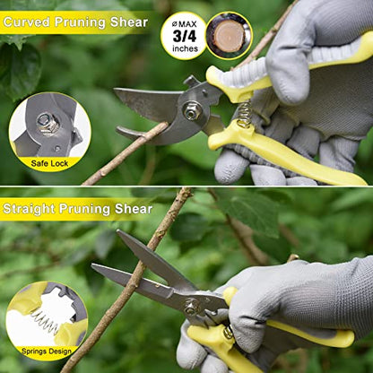 Carsolt 10Pcs Heavy Duty Stainless Steel Garden Hand Tools Set for Planting
