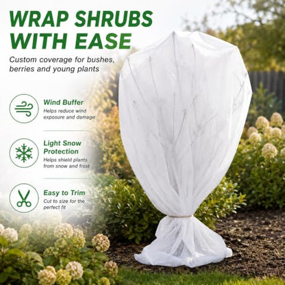 MAQIHAN Plant Covers Freeze Protection - 4.9ft x 16ft Frost Cloth for Plant - size: 4.9 ft x 16 ft