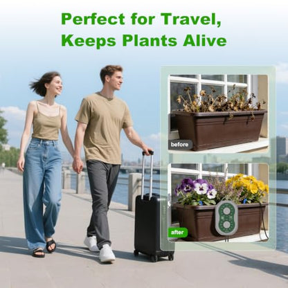50FT Automatic Plant Watering System with Timer, Rechargeable Drip Kit