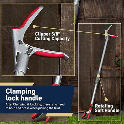 Kings County Tools Bypass Pruning Shears for Gardening, Rotating Head, 30”