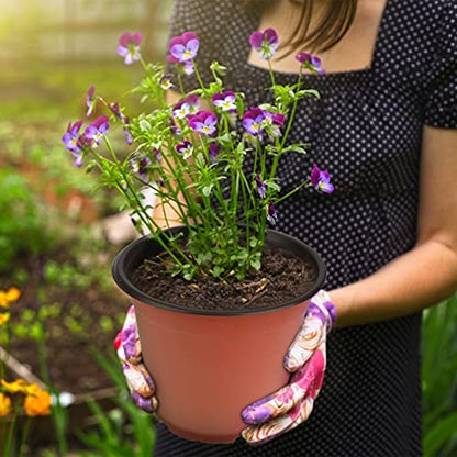 KINGLAKE 50 Pcs 6" Plastic Plants Nursery Seedlings Pot/Pots Flower Plant Container Seed Starting Pots for Plant - color: Brown