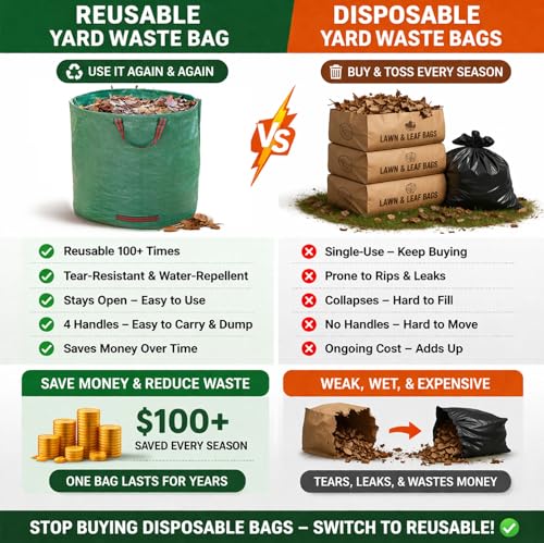 72-Gallon Reusable Yard Waste Bags 4 Pack