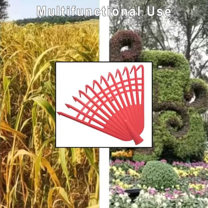 Markeny 2Pack Garden Leaf Rake Garden Rake Replacement,12 Plastic Tines Quick Clean Up of Lawn and Yard, Red