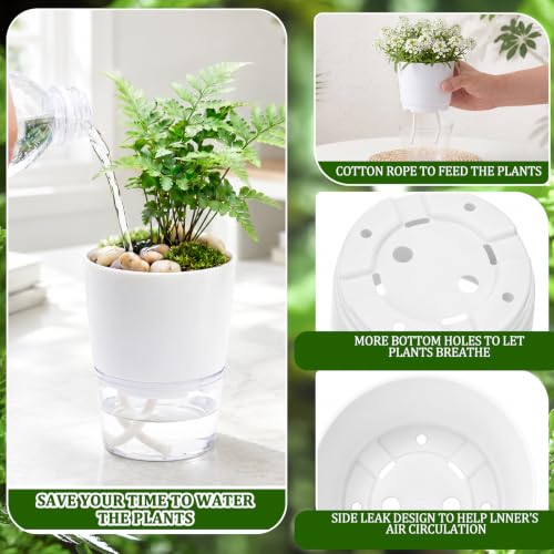 36 Pack Self Watering Pots for Indoor Plants, Bulk Small 3.5 Inch