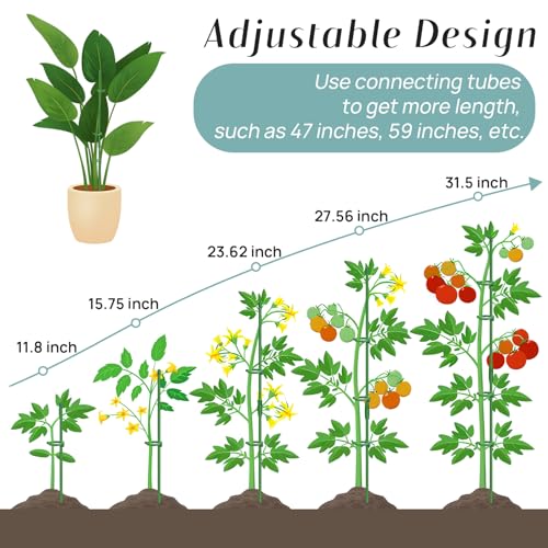 20 Pcs Plant Support Stakes, Indoor Plant Stakes Adjustable Length - size: 10pcs 12inch+10pcs 16inch