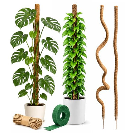Craft911 Moss Pole Monstera Plant Support, 2 Pack 64" Bendable - size: 2-Pack (64 in)