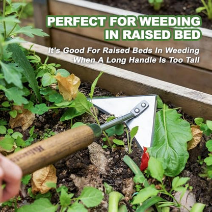 Haliaeetus Triangle Head Hoe, 15'' Scuffle Hoe for Weeding in Raised Bed - size: 15'' Triangle Head Hoe