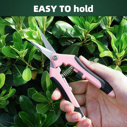 EWPJDK 3 Pack Garden Pruning Shears Scissors Clippers Stainless Steel(Pink) - style: Pink