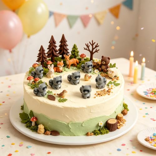 20PCS Tiny Resin Raccoon Figurines for Fairy Garden Terrarium Decor