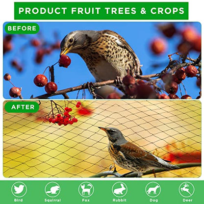 Windyun 1 Pc Bird Netting 50' X 100', 2.4" Mesh Poultry Net for Garden - size: 50' X 100'