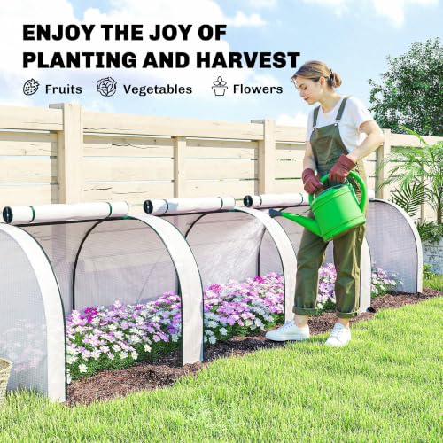 Outsunny 13' x 3' x 2.5' Mini Greenhouse Portable Tunnel Green House White - color: White, size: 13' x 3' x 2.5'