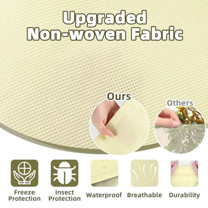 Plant Cover Freeze Protection, 47 x 70 Inch 2.47oz/yd² Frost Cloth Shrub Covers with Zipper and Drawstring, Plant Blankets Tree Covers for Outdoor Winter Frost Cold Weather Yellow - size: 47''x 70''-1PCS-Yellow