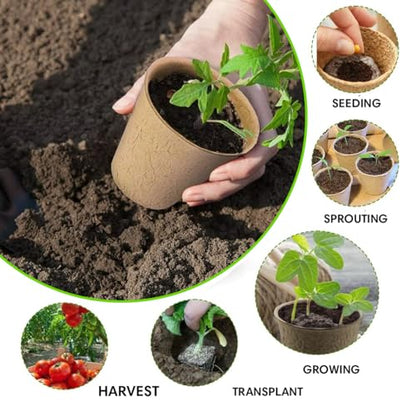 Seed Starter Kit - 10 Peat Pots, Coco Coir Discs & Markers