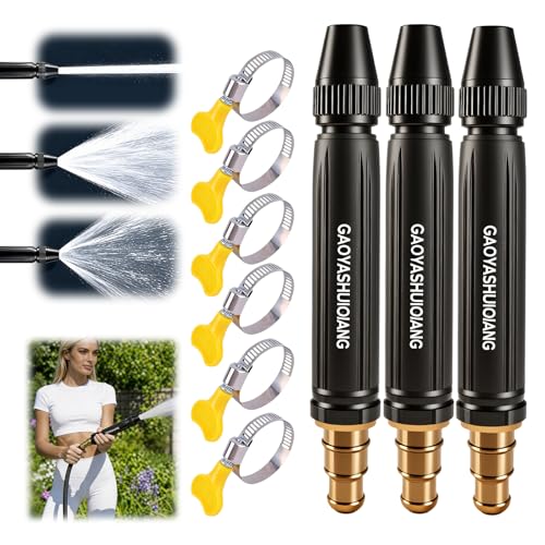 3Pcs Home high-Pressure car wash Water Gun with Booster Nozzle, Adjustable Booster high-pressure car washing water nozzle for Outdoor Cleaning, Watering Plants and Car Washing