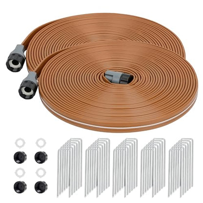 Sprinkler Soaker Hose 100FT, Watering Hose with Holes for Garden 50ft 2pack - color: Brown, size: 100FT(50FT-2Pack)