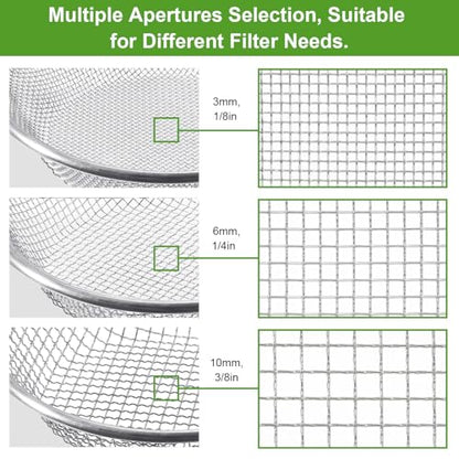 Soil Sifter Galvanized Screen, Soil Sieve for Compost Dirt Sand Rock, Rust-Resistant Sifter for 5 Gallon(1/8in,1/4in) - style: 2PCS(1/8in,1/4in)