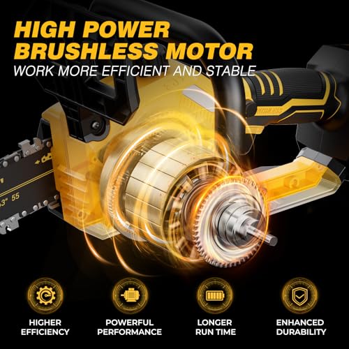 2-IN-1 Cordless 10-Inch Pole Saw & Chainsaw Compatible with DEWALT 20V MAX* Battery, Total Reach of Max 14.5ft, Electric Pole Saw for Tree Trimming Pruning (Tool Only-Battery & Charger not included)
