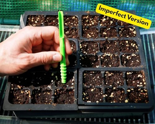 Imperfect Little Dibby Garden Tool - Dibber, Dibbler, Seed Sowing Tool, Transplant Seedlings, Graduated Depth Markings Green - color: Green