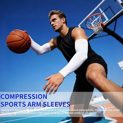 SHEVERCH Cooling Arm Sleeves UV Protection Compression for Men Women - color: 6pairs-orange