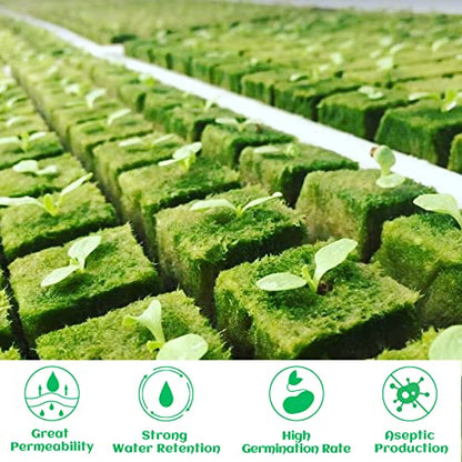Legigo 1.2" Rockwool Cubes Seed Starter Plugs for Hydroponics, 216 Plugs - color: 6 Sheet, size: 1.2" Plugs
