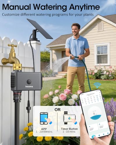 Solar WiFi Water Timer, Smart Solar Hose Timer for Garden, 365-Day Power - size: 1 Zone-Solar