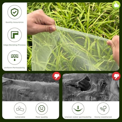 Garden Netting, 4'x20' Fine Mesh Net, Guard Veggies, Fruits & Flowers - size: 4'x20'