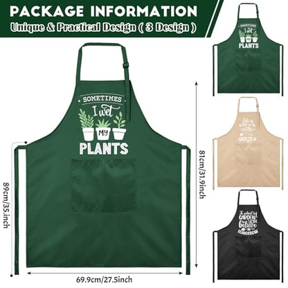 3 Pcs Funny Garden Aprons for Women with Pockets