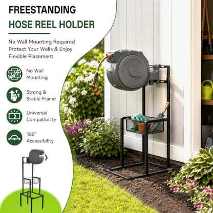 Retractable Hose Reel Stand/Mounting Post, Fits All Wall-Mounted Reels