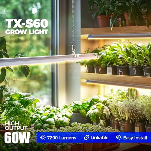 Barrina TX-S60 4FT Grow Light, 60W(420W Equivalent), with 660nm Red LEDs - color: GrowForce Spectrum, size: 4FT-60W-1P
