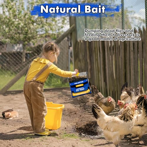 Large 8 Pack Pre-Baited Fly Traps Outdoor Fly Trap for Patio Farm Ranch - size: 8 Packs