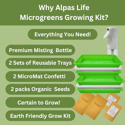 Microgreen Kit - Mister, 2 Sets of Trays, Hydroponic Medium, Organic Seeds - style: Hydroponic Confetti Kit