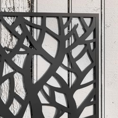 Outsunny Metal Raised Garden Bed with Trellis, Two Big Tree Cut-Outs - style: Two Big Tree Cut-Outs