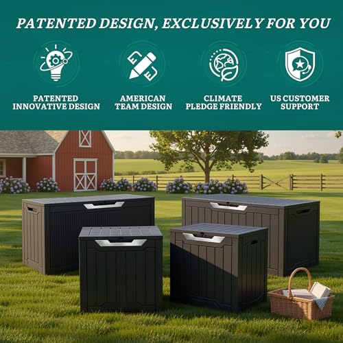 YITAHOME 31 Gallon Deck Boxes Set of 2 - color: Black & Silver, size: 31 Gallon 2pcs