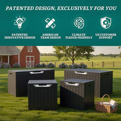 YITAHOME 31 Gallon Deck Boxes Set of 2 - color: Black & Silver, size: 31 Gallon 2pcs