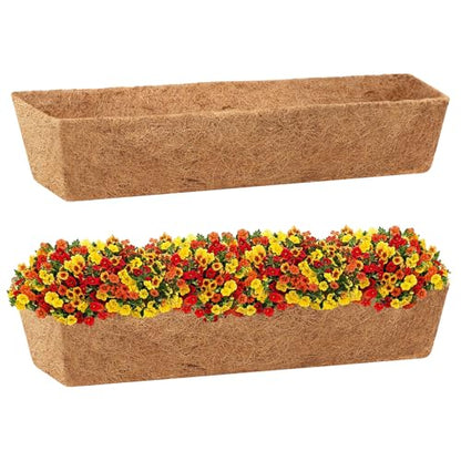 Legigo 2 Pack Rectangle Coco Liners for Planters- 48 Inch Window Box Liners - size: 48 Inch