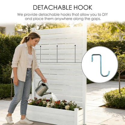 Kozyard Privacy Screen with Planter, 70" H x 51" W Outdoor Garden Screen - color: White