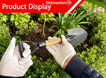 Small Circular Excavating Garden Shovel 15in Wooden D Grip Handle Mini Digging Camp Hand Shovel for Planting Outdoor Digging Work - size: SMALL