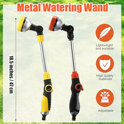 Hushee 2 Pack Garden Hose Wands 18.5inch Long Metal Watering Wands