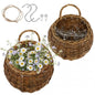 DOITOOL 2PCS Woven Hanging Wall Basket Rattan Wall Planter, Wicker Handmade Baskets Rustic Flower Pots Plant Containers for Garden Home Storage Flowers Hanging Planters