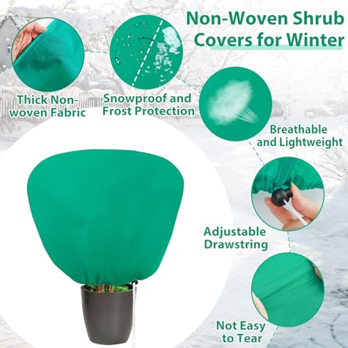 4 Pack Shrub Plant Covers Freeze Protection for Winter, 23.6"X39.4", Green - size: 4PCS-23.6" X 39.4"