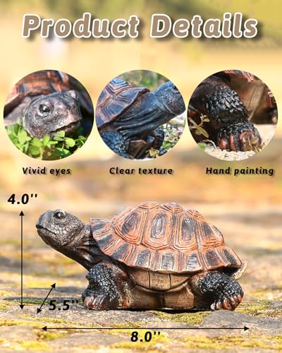 Turtle Statue, Resin Garden Sculpture Indoor/Outdoor Yard Lawn Ornament,Home Decor (Medium) - size: Medium