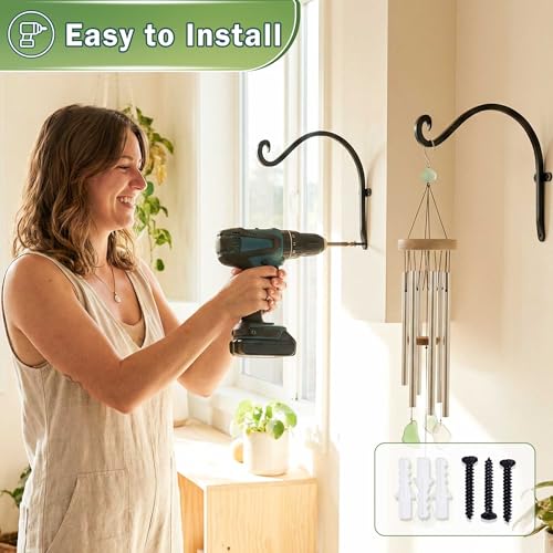 AJART Heavy-Duty Plant Hanger Outdoor: 12" / 2 Pieces Hanging Plant Bracket - size: 12 Inch, style: Plant Bracket Hook
