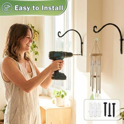AJART Heavy-Duty Plant Hanger Outdoor: 12" / 2 Pieces Hanging Plant Bracket - size: 12 Inch, style: Plant Bracket Hook