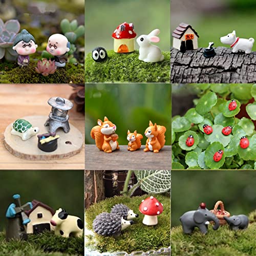 40pcs 9 Scenarios Fairy Garden Figurines Miniature Accessories, Micro Landscape - color: Multiple